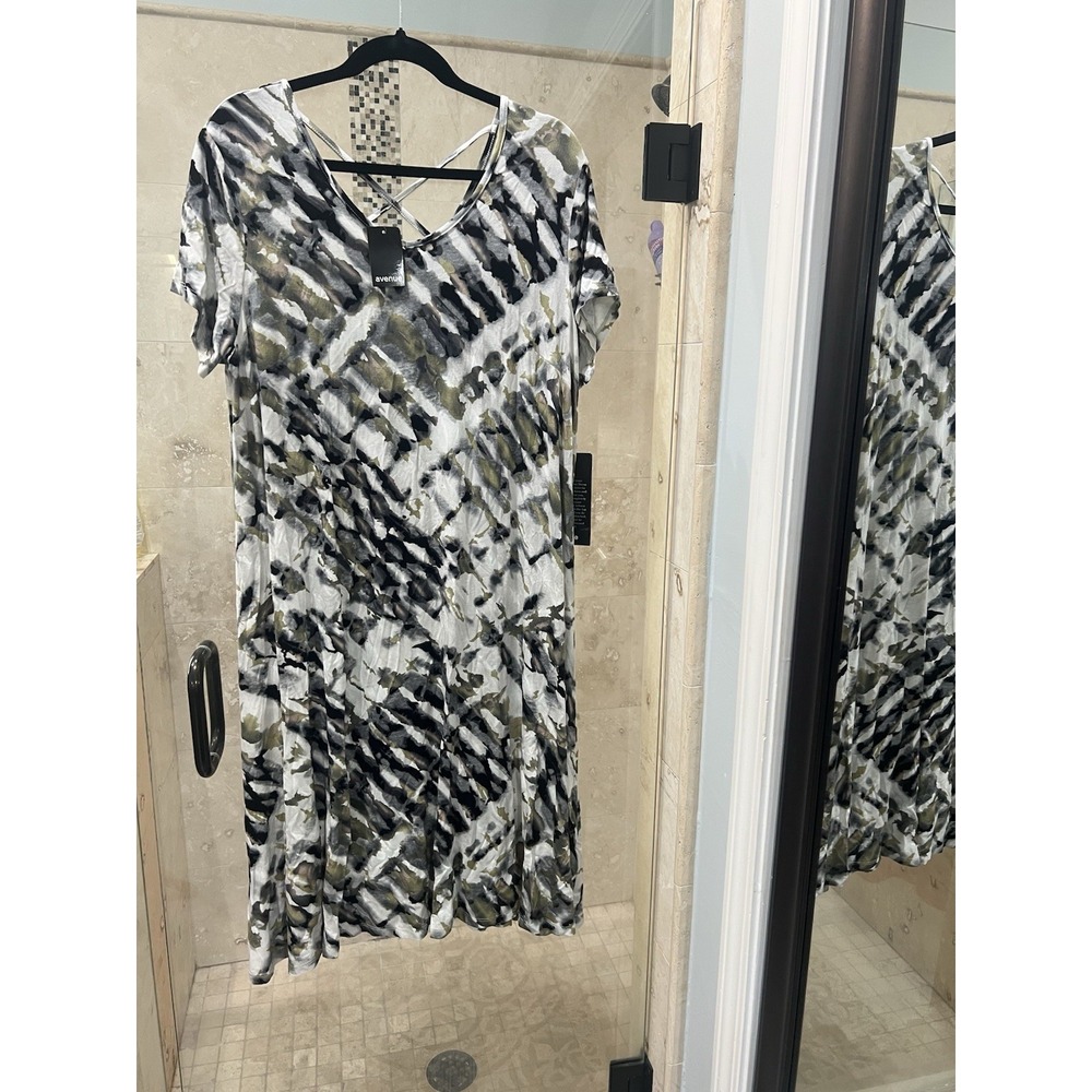 Avenue Studio Plus Size 14 16 Marina Printed  Midi Camo Dress Kaftan NWT